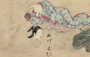 Historische Darstellung von Rokurokubi aus dem achtzehnten Jahrhundert