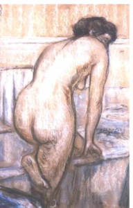 Edgar Degas - "Das Bad". Deutlich spürbar ist der Einfluss von Utamaro